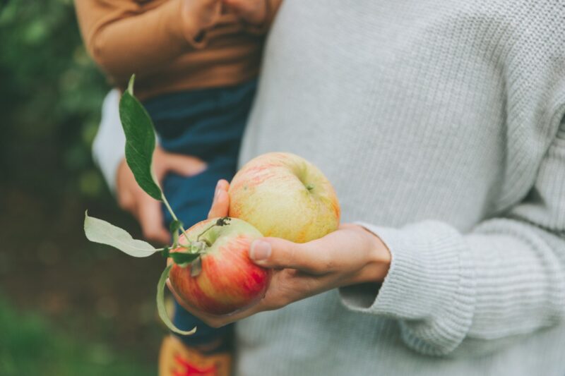 Woman Holding Apple